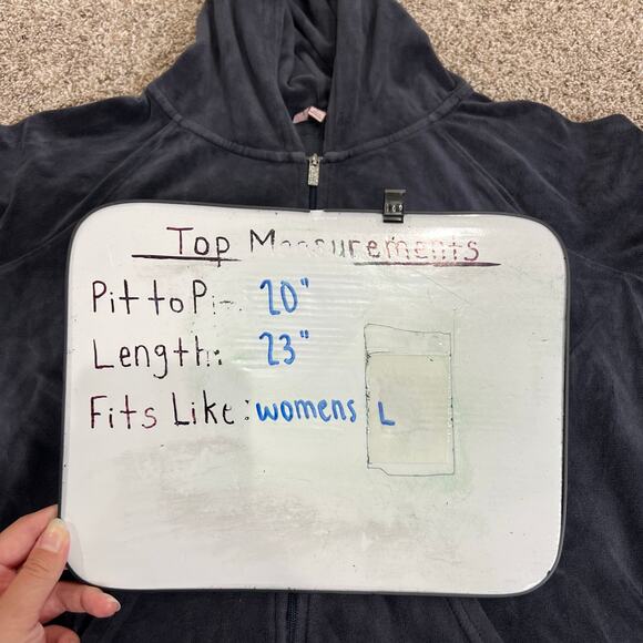 Women's Regal Blue Juicy Couture Velour Hoodie Sweatshirt and Joggers Set Sz L - Picture 10 of 11